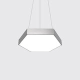 Contemporary Hexagon Pendant Lamp With Led Yellow/Silver/Purple Metal Ceiling Light Multiple Sizes