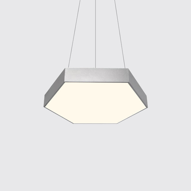 Contemporary Hexagon Pendant Lamp With Led Yellow/Silver/Purple Metal Ceiling Light Multiple Sizes