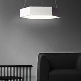 Contemporary Hexagon Pendant Lamp With Led Yellow/Silver/Purple Metal Ceiling Light Multiple Sizes