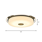 Traditional Glass Column Led Ceiling Light Fixture Black Flush Mount 18/21.5 Wide