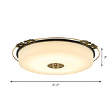 Traditional Glass Column Led Ceiling Light Fixture Black Flush Mount 18/21.5 Wide