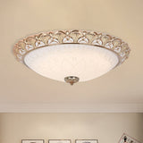 Farmhouse Dome Flush Light Fixture - Cream Glass Led Mount Ceiling Lamp In Gold (14/16/20)