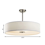 Modern White Led Drum Pendant Light Fixture - 16/19.5/23.5 Dia