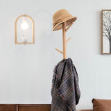 Modern Pigeon Deco Wood Pendant Lamp: Arch Shelf Stairway Hanging Light In Beige
