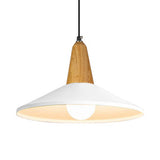 Stylish Nordic Pendant Light For Study Room - Aluminum & Wood Suspension White / 14