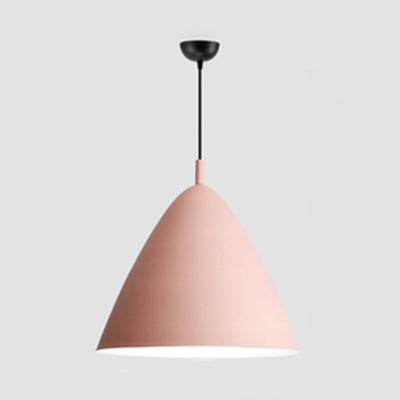 Candy Colored Nordic Pendant Light - 10.5/13/16 Inch Wide Aluminum Hanging Fixture For Cafes Pink /
