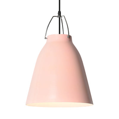 Candy Colored Bucket Hanging Light - Macaron Aluminum Pendant (1 Light) In Blue/Pink For Office Or