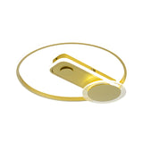 Minimal Black/Gold Metallic Hoop Led Flush Mount Light 16/19.5 Wide