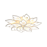 Minimalistic Acrylic Floral Flush Lamp With Led In Warm/White Light For Drawing Room Ceiling