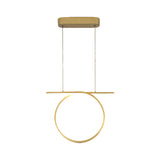 Gold Nordic Led Ring Light For Dining Hall Suspension