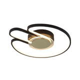 Modern Black/Gold Geometric Frame Flushmount - 16/19.5 Led Metal Flush Mounted Lighting