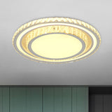 Modern Led Crystal Flush Mount Ceiling Lamp In White