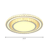 Modern Led Crystal Flush Mount Ceiling Lamp In White