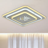 Modern Crystal Led Ceiling Lamp White Flush Mount For Dining Room