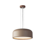 Modern Acrylic Drum Pendant Lamp 1 Light Grey/Coffee For Living Room Ceiling 14/19/23.5 Wide