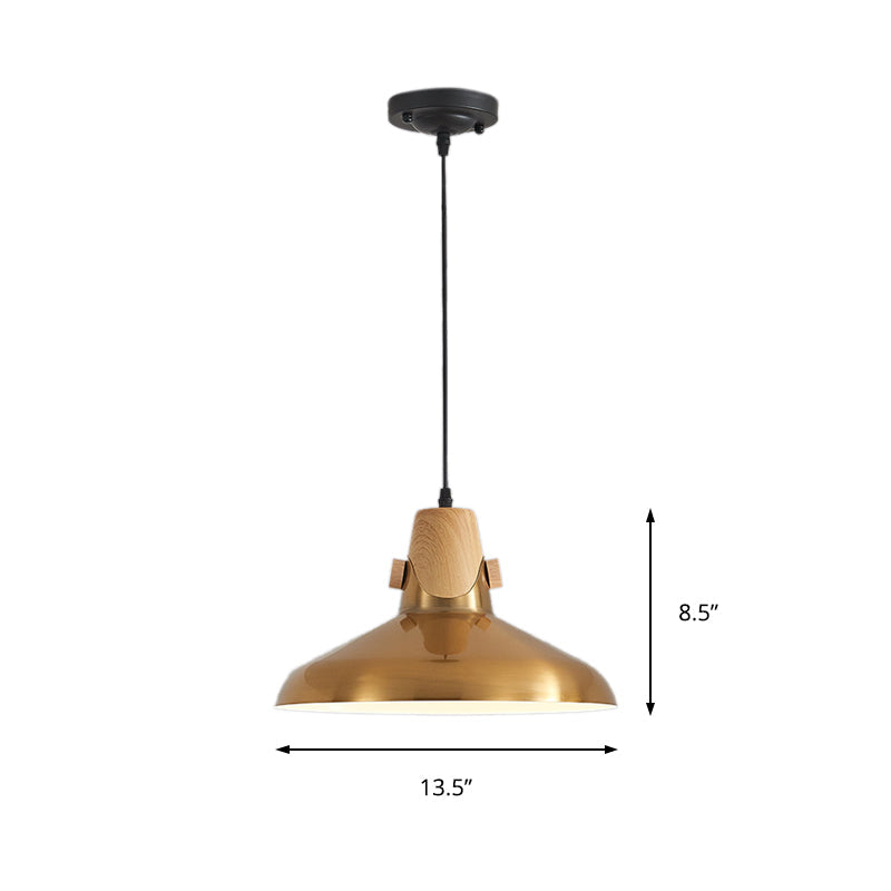 Modern Dome Metal Pendant Light Brass Hanging Lamp Kit For Restaurants - 8.5/14 Wide