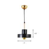 Contemporary Marble Drum Pendant Lamp - 1 Light Hanging Ceiling Fixture For Bedroom In
