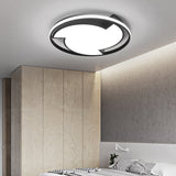 Modern Black Flush Mount Ceiling Light - Windmill Design With Acrylic Led Warm/White