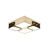 Contemporary Led Square Flush Ceiling Light In Black Acrylic Warm/White Lighting - Bedroom Mount