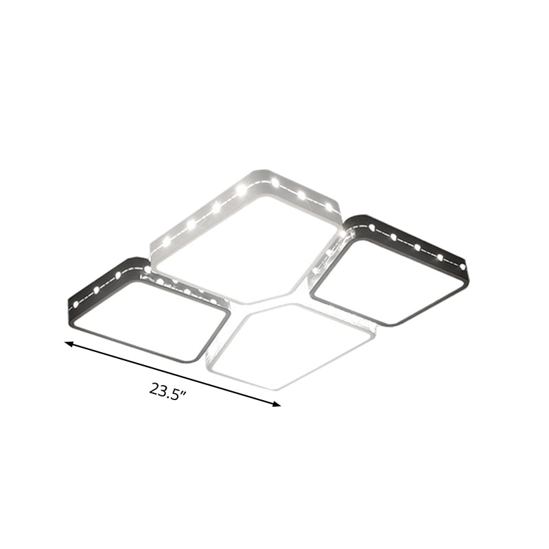 Modernist Style Acrylic Flush Mount Bedroom Lighting - 19.5/23.5 Square Led Ceiling Light In White