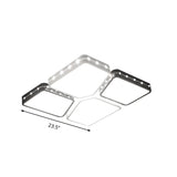 Modernist Style Acrylic Flush Mount Bedroom Lighting - 19.5/23.5 Square Led Ceiling Light In White