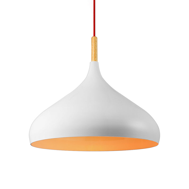 Dome Metallic Pendant Ceiling Lamp - Elegant 1 Head Hanging Light For Dining Room 12.5 Or 16.5 Width