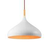 Dome Metallic Pendant Ceiling Lamp - Elegant 1 Head Hanging Light For Dining Room 12.5 Or 16.5 Width