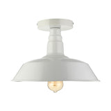 Vintage Iron Barn Dining Room Ceiling Light Fixture - 1 Black/White Semi Flush 10’ 14’ Or 18’