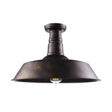 Vintage Iron Barn Dining Room Ceiling Light Fixture - 1 Black/White Semi Flush 10 14 Or 18 Diameter