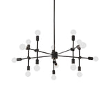 Industrial Metal Chandelier With Open Bulbs - 9/12 Lights In Black/Brass For Dining Room Pendant