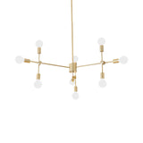 Industrial Metal Chandelier With Open Bulbs - 9/12 Lights In Black/Brass For Dining Room Pendant