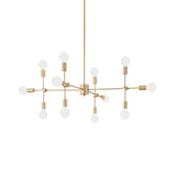 Industrial Metal Chandelier With Open Bulbs - 9/12 Lights In Black/Brass For Dining Room Pendant