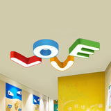 Sweet Letter Led Ceiling Light: Candy-Colored Acrylic Flush Fixture For Girls