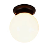 Industrial Black/Clear Glass Flush Mount Lighting Fixture 6/6.5 Wide