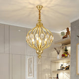 Contemporary Black/Gold Crystal Encrusted Lantern Chandelier - 4/6 Lights Hanging Lamp Kit 4 / Gold