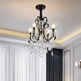 Modern Black Bedroom Chandelier - 4/5 Lights Crystal Stands Swag Hanging Ceiling Fixture 4 /