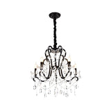 Modern Black Bedroom Chandelier - 4/5 Lights Crystal Stands Swag Hanging Ceiling Fixture