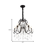 Modern Black Bedroom Chandelier - 4/5 Lights Crystal Stands Swag Hanging Ceiling Fixture