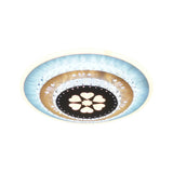 Led Flush Mount Ceiling Light - Crystal White Gardenia/Loving Heart/Windmill Design For Bedroom
