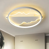 Modern Metal Flush Mount Led Ceiling Light In Black/White - Warm/White 16.5/20.5 Diameter White /