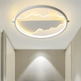 Modern Metal Flush Mount Led Ceiling Light In Black/White - Warm/White 16.5/20.5 Diameter