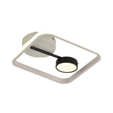 Modern Black And White/Gold Led Flush Mount Ceiling Light Fixture With Warm/White Metal Shade