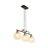Modern Hanging Chandelier: Clear Glass Dual Bulb Pendant Light Kit In Black