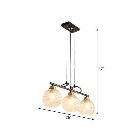 Modern Hanging Chandelier: Clear Glass Dual Bulb Pendant Light Kit In Black