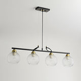Modern Hanging Chandelier: Clear Glass Dual Bulb Pendant Light Kit In Black