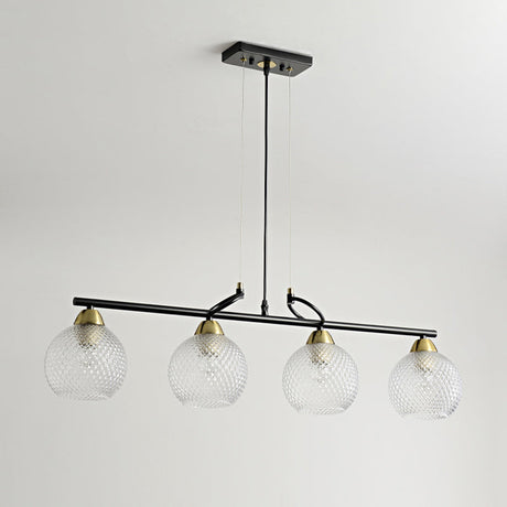 Modern Hanging Chandelier: Clear Glass Dual Bulb Pendant Light Kit In Black