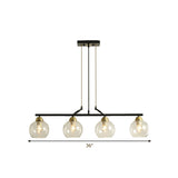 Modern Hanging Chandelier: Clear Glass Dual Bulb Pendant Light Kit In Black