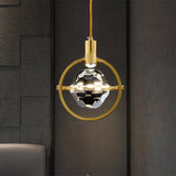 Contemporary Led Crystal Hanging Lamp Kit - Gold Finish Clear