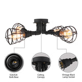 Black/Bronze Metal Twisted Pipe Semi Flush Light Fixture For Restaurant - 4/6/8 Bulbs