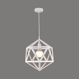 Geometric Metal Pendant Light: Industrial Single Hanging Lamp In Blue/White/Yellow - Perfect For
